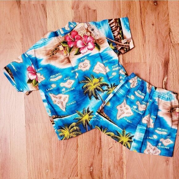 NWOT RJC Hawaiian Shirt & Shorts Set - Picture 4 of 5